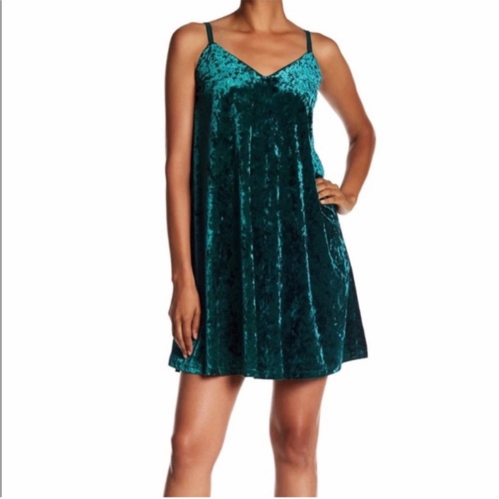 Green velvet dress